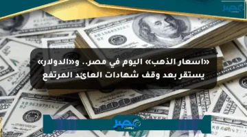 «أسعار الذهب» اليوم في مصر.. و«الدولار» يستقر بعد وقف شهادات العائد المرتفع